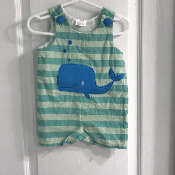 Little Wishes Other - 6-12 month Boys whale appliquéd Jon Jon